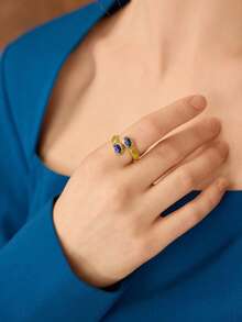 MOTF PREMIUM 18K镀金开口戒指 - 金色 - 查看 7