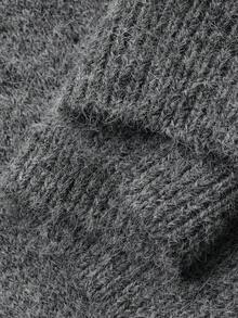 DAZY 少女休闲碎花圆领落肩毛衣，秋冬季