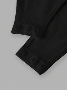 SHEIN Essnce Bộ đồ liền thân bó sát cổ vuông dài tay thời trang công sở thường ngày dành cho nữ cỡ lớn, mặc đi làm thường ngày, mặc đi làm chuyên nghiệp, mặc trong 2 mảnh, màu đen, đỏ tía, đỏ mỏ neo - màu đen - Xem 10