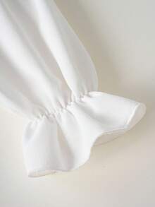 PrepCrw 1pc Young Girls Elegant Urban Versatile Classic Christmas Black Plaid White Ruffle Collar Long Sleeve Dress, Suitable For Casual Outings, Gatherings, Holidays, Autumn, Winter, Christmas - Red and White - View 6