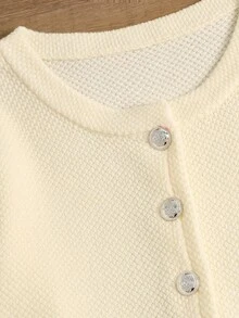 Lunelith SHEIN Lunessa Women's Sweet Solid Color Casual Button-Up Long Sleeve Cardigan, Autumn/Winter