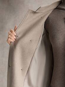 Chiquease 女士时尚双排扣长款大衣，秋冬季，休闲保暖秋冬款