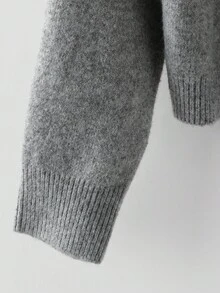 GlowEve Women Faux Pearl Decor Button Front Long Sleeve Top And Skirt Sweater Set