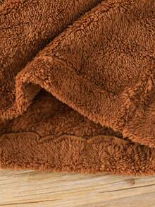 SHEIN 2 件套 Tween Boy 熊猫印花圆领长袖上衣和柔软羊毛睡裤套装，舒适家居睡衣，秋冬 - 棕色 - 查看 7