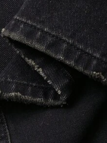 Dazy Plus Jeans en denim à jambes larges et lâches, taille élastique, grande taille, toutes saisons - Noir - Voir 3