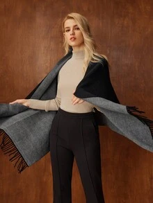 MOTF PREMIUM KHĂN QUÀNG CỔ NỮ ĐƠN GIẢN, PHỐI MÀU, CÓ VIỀN - màu đen - Xem 7