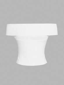 SHEIN EZwear 三合一白色女士休闲性感紧身上衣套装，适合日常穿着 - 白色 - 查看 5