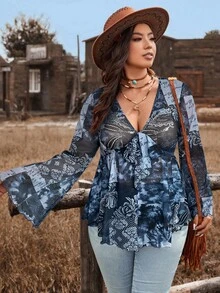 Freevana Plus Winter Thanksgiving Going Out Tops, Western Homecoming Attire Rave Flapper Top Festival Rave