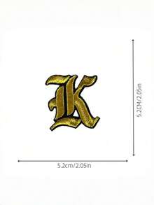 1/ 10/26 miếng vá thêu chữ cái viền đen, có thể ủi hoặc may lên quần áo, dùng để sửa chữa và trang trí đồ thủ công DIY, trang phục. - Xám - Xem 2