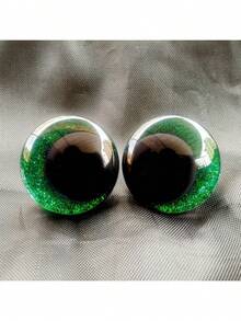 2/12 件闪光 3D 眼娃娃玩具，钩针编织毛绒玩具和 DIY 工艺品 - 闪光偏移瞳孔设计，带易于安装的垫圈。秋季装饰、圣诞节装饰男孩背包、万圣节、背包学校。透明背包、学校、万圣节服装。 - 彩色 - 查看 11