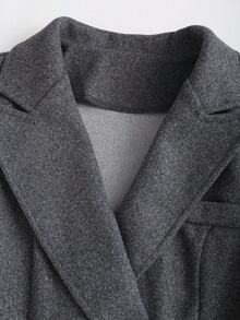 Sweetra Women's Solid Color Overcoat, Autumn/Winter - Dark Grey - View 3