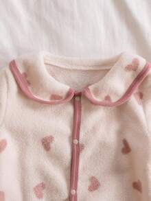 女婴可爱心形图案设计，面料柔软舒适，适合女婴休闲装 - 粉色 - 查看 4