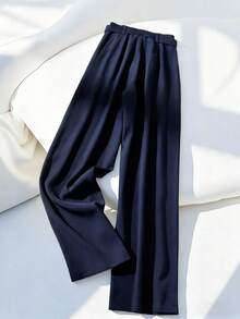 GlowEve 女式优雅阔腿西装裤，配有口袋和腰带