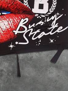 ROMWE MEN Street Life Áo thun nam cổ tròn tay dài họa tiết thánh đường phố cổ điển, mùa thu - màu đen - Xem 4