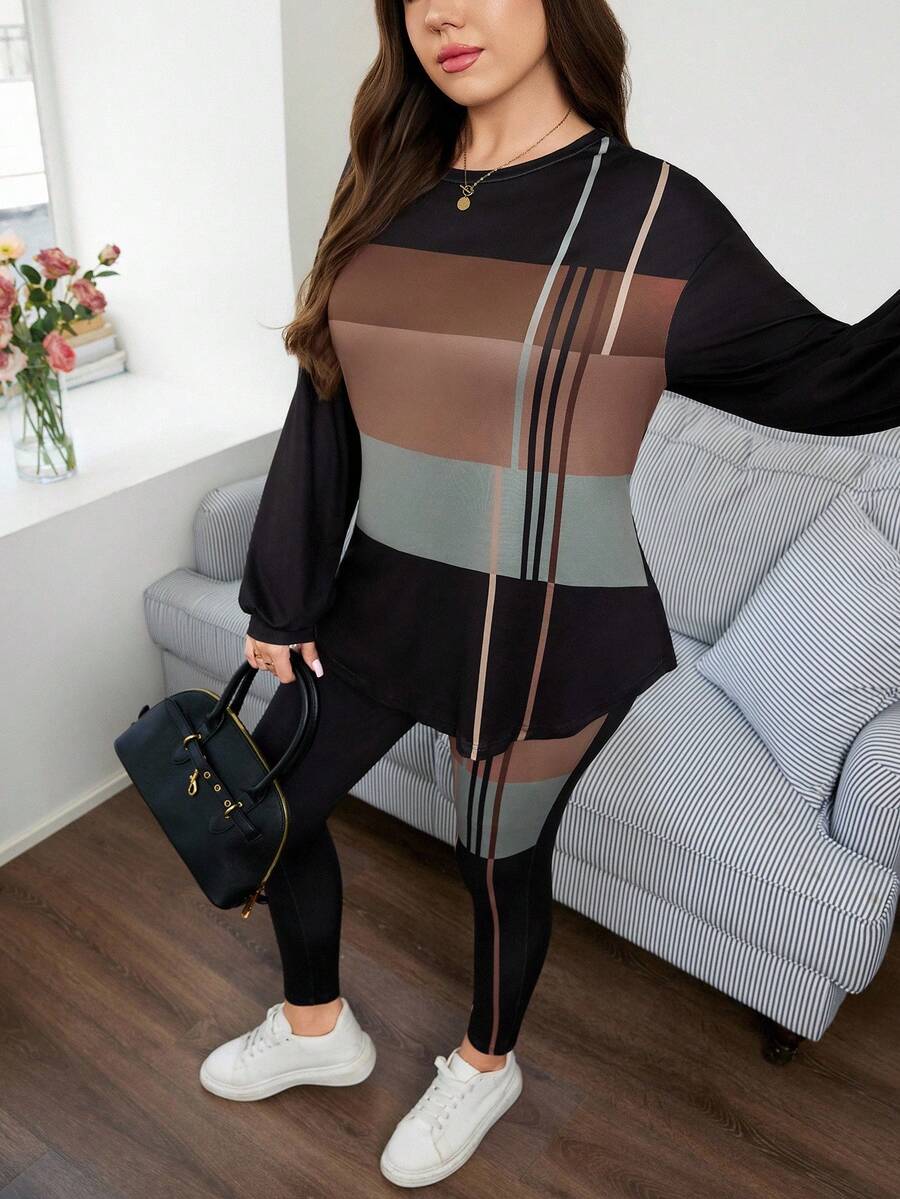 SHEIN LUNE 大码返校装女装秋季女装复古女装商务休闲女装曲线返校节老钱风格女装两件套