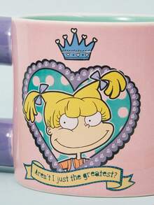 Nick 90s | SHEIN Cartoon & Heart Print 330ml Ceramic Mug - Multicolor - View 7
