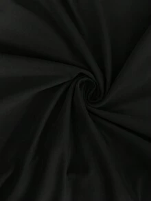 SHEIN 孕妇休闲纯色不对称领T恤，秋季 - 黑色 - 查看 3