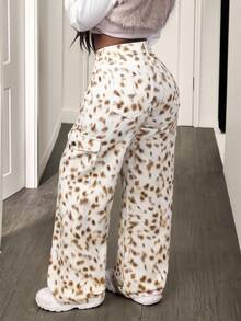 BamGleam Quần Jeans Nữ Họa Tiết Da Báo, Thiết Kế Mùa Thu, Cạp Thấp, Ống Thẳng - Nhiều màu - Xem 2