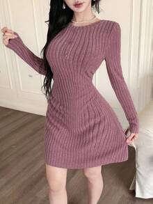 Feyla 女式纯色束腰休闲连衣裙