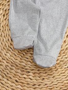 SHEIN 4 件/包新生女婴纯色白色、粉色、黑色、灰色连脚紧身裤 - 柔软、有弹性的罗纹针织面料，穿着舒适，适合所有季节，可爱简约，易于穿着，性价比高，适合居家、外出、度假、日常穿着，0-3 个月，春夏新品，女婴服装套装 - 彩色 - 查看 5