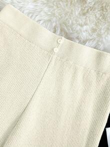 Franclia 高腰加厚保暖内衬宽松休闲修身针织裤，女士冬季款