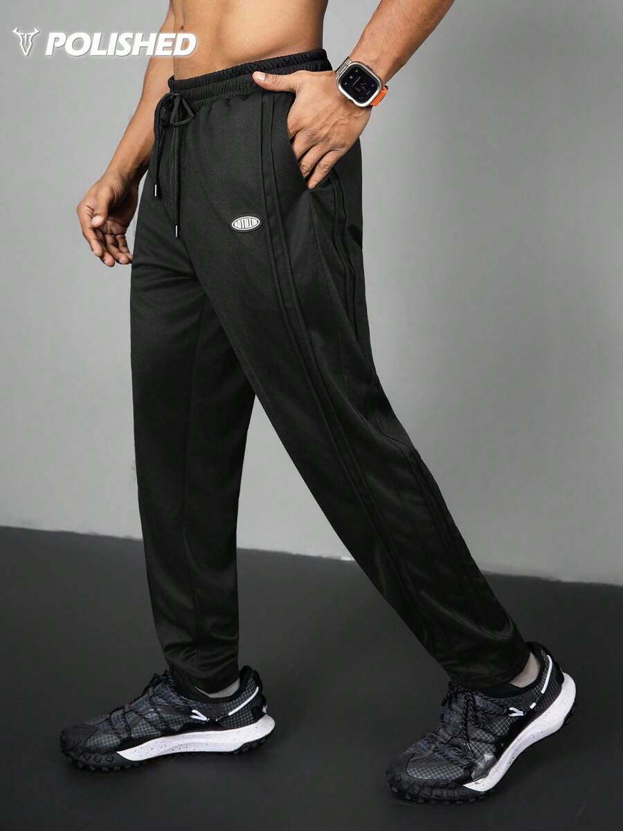 Acti Log 男士修身褶皱运动裤 - 黑色 - 查看 1