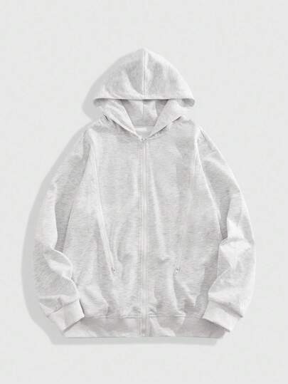 Street Life Men's Casual Solid Color Hoodie, Fall Winter