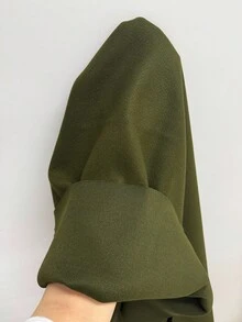 INAWLY 女式休闲纯色宽松裹身夹克，秋季 - 軍綠色 - 查看 6