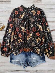 Linhara Áo sơ mi thanh lịch cho kỳ nghỉ hè cỡ lớn - màu đen - Xem 2