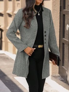 EMERY ROSE Chaqueta ajustada de cuello alto casual para vacaciones de mujer