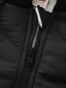 Cozy Pixies Baby Boy Baby Girl Autumn And Winter Casual Versatile Three-Dimensional Ear Hooded Long-Sleeved Jumpsuit Thick Thermal Lined Cute Jumpsuit Baby Hooded Quilted Snowsuit Baby Winter Jumpsuit Baby Boy Snowsuit Warm Jumpsuit For Baby Baby Winter Clothing - Black - View 3