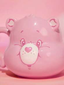 SHEIN X Care Bears Cốc gốm hình gấu hoạt hình màu hồng 450ml, Quà tặng - Hồng - Xem 6
