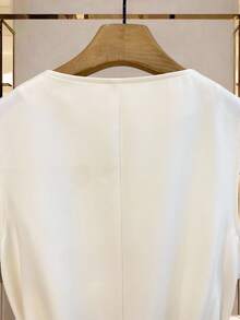 GlowEve Damen Lässig Pendler Rundhals Perlknopf Dekor Tasche Kontrastfarbe Ärmellos Regular Jacke, Herbst/Winter