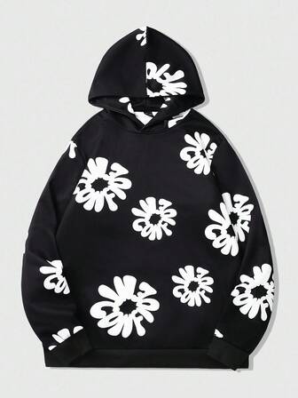 Street Life Sudadera con capucha casual de manga larga con estampado de letras, estilo callejero para hombre, otoño