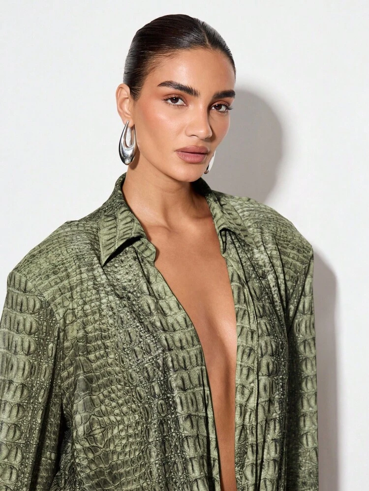 KIZN Mock Neck Drape Bodysuit With Lace Up Legs