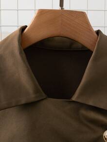 Franclia Fashion French Retro H-Shaped Belt Waist Temperament Slim Lapel Camel Color Going Out Tops Women's Autumn And Winter Windbreaker Jacket Women's Winter Clothing Winter Clothing Women's Business Casual Wear - Coffee Brown - View 5