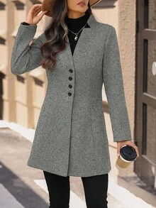 EMERY ROSE Chaqueta ajustada de cuello alto casual para vacaciones de mujer