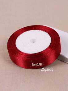 1 Roll/25yards 0.6-5cm Wide Wine Red Ribbons Bow Polyester Ribbon Wedding Decoration Diy Handmade Ribbon Floral Arrangement Baking Packaging,For Christmas Gift