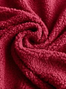 Comfortcana 大码女式字母图案拉链半开襟休闲加厚抓绒卫衣，秋冬款