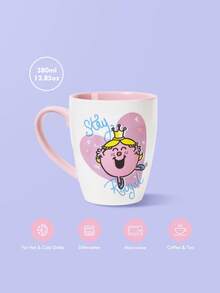 Mr Men Little Miss X SHEIN 500ml Ceramic Cartoon And Heart Print Mug - Multicolor - View 3