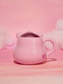 SHEIN X Care Bears Cốc gốm hình gấu hoạt hình màu hồng 450ml, Quà tặng - Hồng - Xem 2