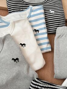 DAZY 4 件套儿童男童圆领秋季内衣套装，秋装 - 彩色 - 查看 8