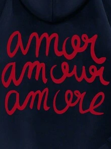 INAWLY 女士字母印花落肩长袖休闲宽松卫衣，秋冬季，圣诞节 - 藏蓝色 - 查看 5