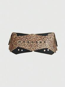 ROMWE Grunge Punk Y2K 朋克风格黑色金属铆钉眼多口袋可调节金属扣女式腰包 - 黃棕色 - 查看 2