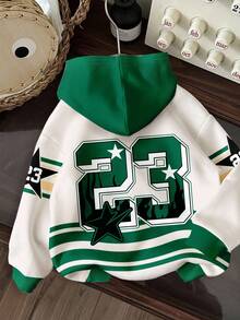 Slaydiva 女士秋装/女士冬装/Y2K风格服装/街头服饰/返校季/休闲街头风/嘻哈风/女士休闲街头印花卫衣/纽约字母图案 - 彩色 - 查看 2