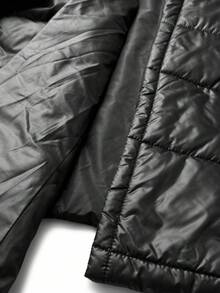 Maweii Plus-Size Women's New Year Solid Color Drop-Shoulder Long-Sleeve Belted Winter Coat - Black - View 7