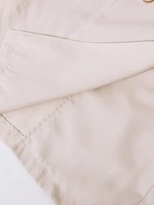 SHEIN Teenage Girls' Comfortable Casual Elegant Princess Style Button-Up Short Jacket And Pleated Dress Set, Spring/Autumn - Apricot - View 4