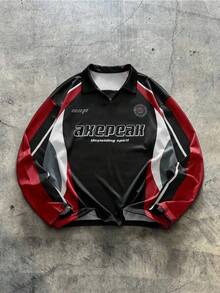 AXEPEAK 男士休闲时尚长袖 Polo 衫 - 彩色 - 查看 1