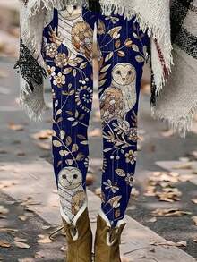 EMERY ROSE 感恩节女式紧身裤，适合日常生活、聚会和节日 - 春夏秋，可机洗或手洗 - 彩色 - 查看 3