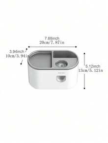 壁挂式牙刷架，带自动牙膏分配器浴室配件套装 - 灰色 - 查看 11